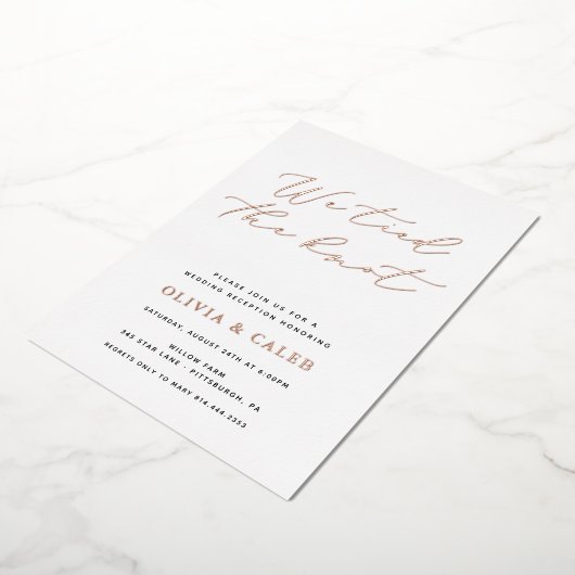 We tied the Knot Elopement-viering Echt Folie Uitnodiging (Gedraaid)