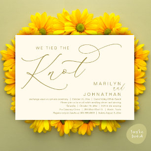 We Tied The Knot, Trouw Elopement Dinerfeest Kaart