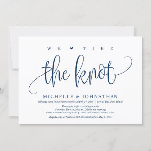 We Tied The Knot, Trouw Elopement Feest Uitnodigin Kaart