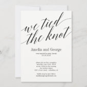 We Tied The Knot Trouwreceptie Modern Script Kaart (Voorkant)
