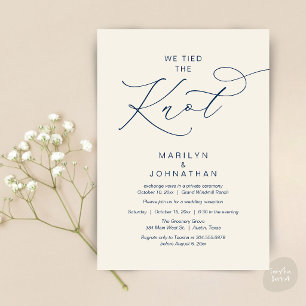 We trouwden, Elopement Ontvangst Diner Kaart