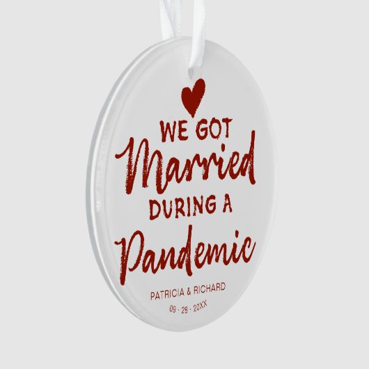 We trouwden tijdens een kerstpandemie ornament (voorkant)