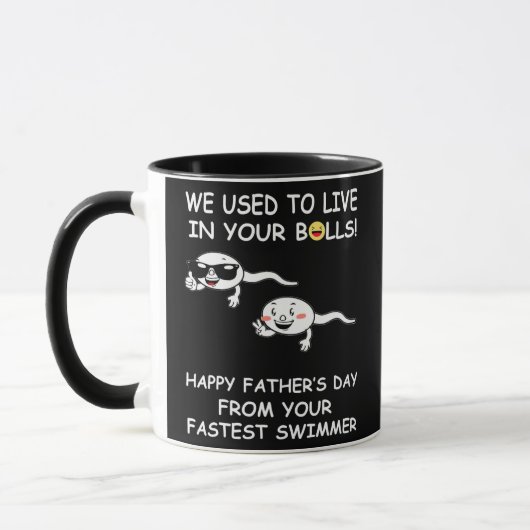 We Used To Live In Your Balls Happy Father's Day Mok (Links)