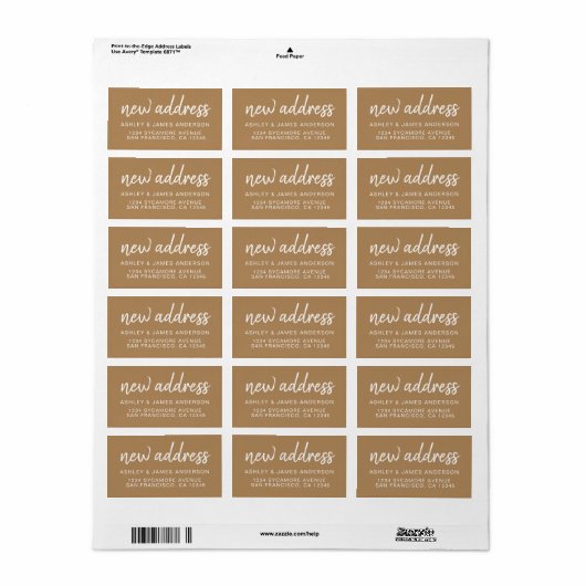 We’ve Moved Classic Apple Cinnamon New Address Etiket (Full Sheet)