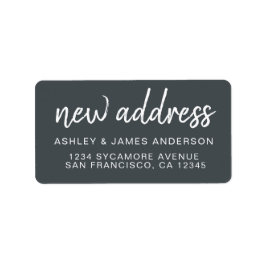 We’ve Moved Classic Charcoal Gray New Address Etiket