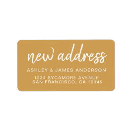 We’ve Moved Classic Honey Gold New Address Etiket