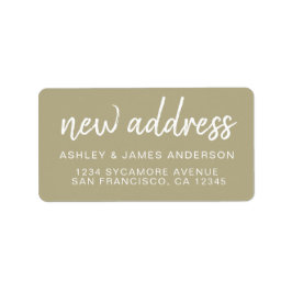 We’ve Moved Pale Olive Green New Address Etiket