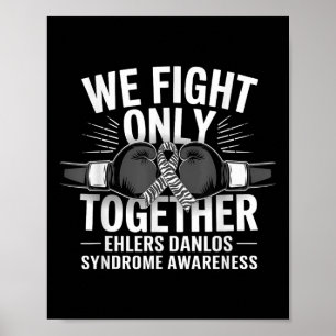 We vechten alleen samen Boxing Glove Zebra Eds Awa Poster
