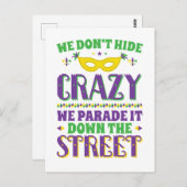 We verbergen het niet. We paraderen het in de stra Briefkaart (Voorkant / Achterkant)