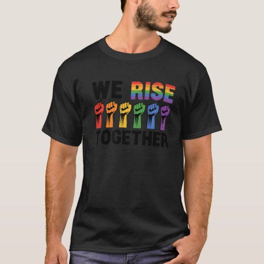 We verhogen samen bisexual Gay Trans Queer Lgbtq R T-shirt (Voorkant)