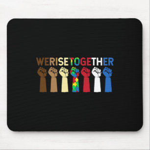 We verhogen samen Puzzle Inspirerend Autisme Muismat