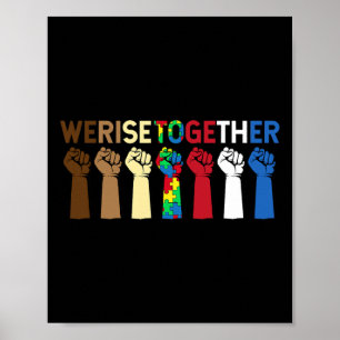 We verhogen samen Puzzle Inspirerend Autisme Poster
