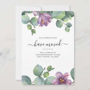 We Verhuisden Eucalyptus Botanische Verhuiskaart Aankondiging