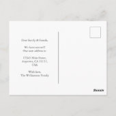 "We verhuisden" Foto van de Latitude Longitude Briefkaart (Achterkant)