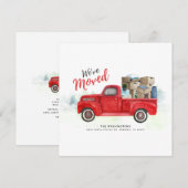 We verhuisden met de Waterverf Red Truck Aankondiging (Voorkant / Achterkant)