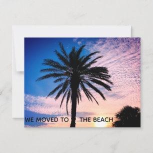 We verhuisden naar het Beach Palm Tree Home-startp Aankondiging
