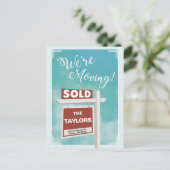 We verhuizen het Briefkaart van de Verhuizingsaank (Staand voorkant)