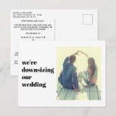 We Verkleinen Ons Trouwfeest Modern Aankondigingskaart (Voorkant / Achterkant)