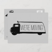 We verplaatsen een retro verhuiswagen aankondigingskaart (Voorkant / Achterkant)