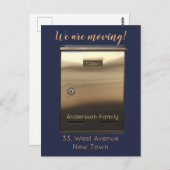 We verplaatsen gouden aangepaste mailboxtekst briefkaart (Voorkant / Achterkant)