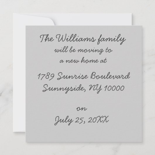 We verplaatsen nieuwe adreskaart aankondiging (Achterkant)