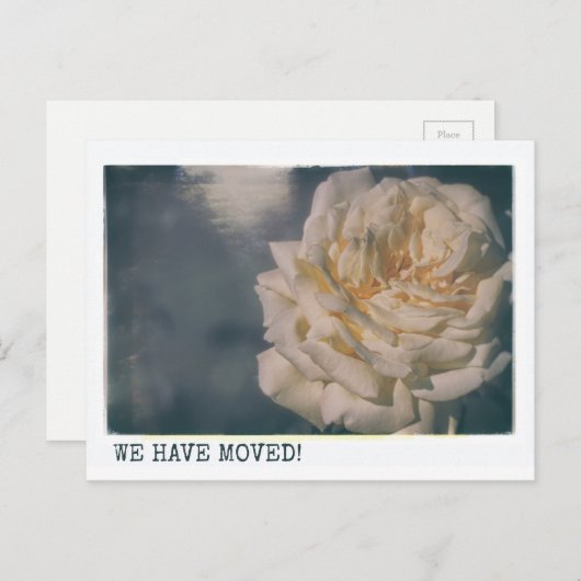 We verplaatsen Retro Yellow Rose Floral Rozen Aankondigingskaart (Voorkant / Achterkant)