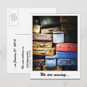 We verplaatsen stapel koffers aankondigingskaart (Voorkant / Achterkant)