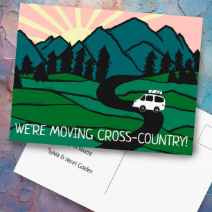 We verplaatsen Van Mountains Vanlife Sunrise Briefkaart