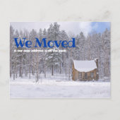 We verplaatsten aankondiging rustieke hut in de wi briefkaart (Voorkant)