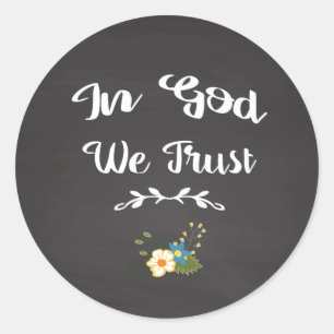 We vertrouwen op Inspirerend sluier in God Ronde Sticker