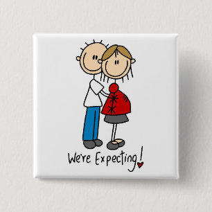 We verwachten Baby-overhemden en cadeaus Vierkante Button 5,1 Cm