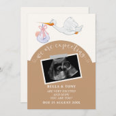 We verwachten bruine zwangerschap Sonogram Kaart (Voorkant / Achterkant)