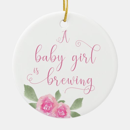 We verwachten dat een meisje theepot brouwt keramisch ornament (Voorkant)