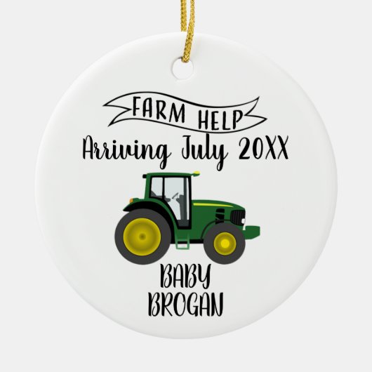 We verwachten een Baby-bekendmaking keramisch Orna Ornament (Voorkant)