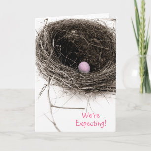 We verwachten het! Baby Girl-aankondigingskaart Aankondiging