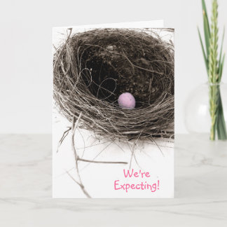 We verwachten het! Baby Girl-aankondigingskaart Aankondiging