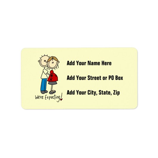 We verwachten T-shirts en cadeautjes Etiket (Voorkant)