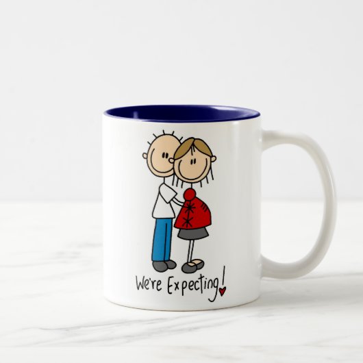 We verwachten T-shirts en cadeautjes Tweekleurige Koffiemok (Rechts)