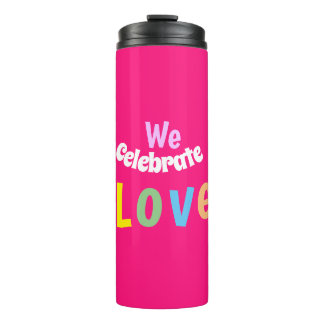 we vierden de liefdespijlerkaars thermosbeker