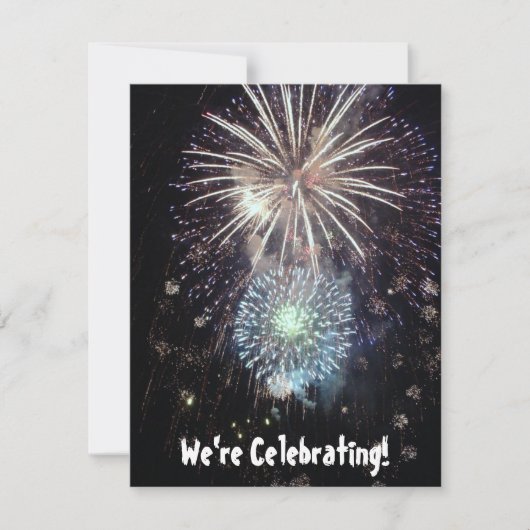 We vieren de viering met Fireworks Custom Invitati Kaart (Voorkant)