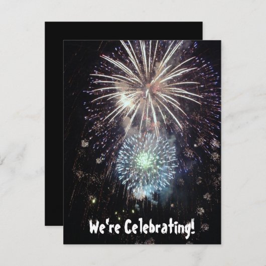 We vieren de viering met Fireworks Custom Invitati Kaart (Voorkant / Achterkant)