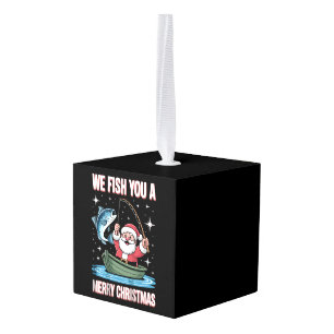 We Vissen Jou Een Prettig Kerstmis Visser Vissen K Kubus Ornament