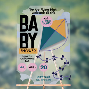 We vliegen hoog Schattige vlieger Baby shower Acryl Bord