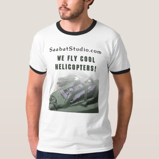 We vliegen met helikopters t-shirt (Voorkant)