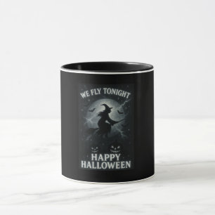 We vliegen vanavond Platinum / Black Halloween Cof Mok