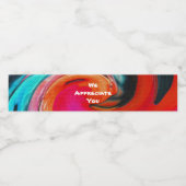 We waarderen je levendige, gedraaide tie-kleurstof waterfles etiket (Enkel label)