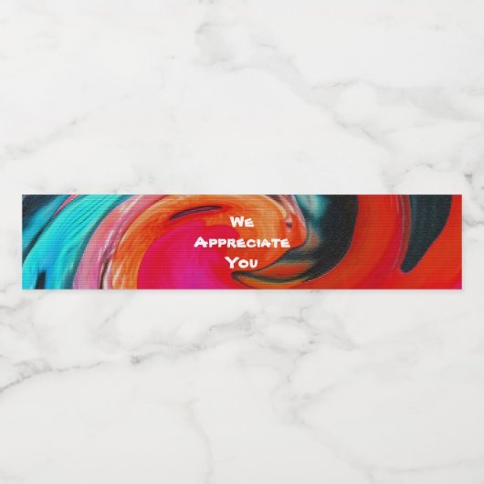 We waarderen je levendige, gedraaide tie-kleurstof waterfles etiket (Enkel label)