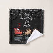 We wachten op Santa Ho! Ho! Ho! Winter Holiday Bad Handdoek (Wasdoekje)