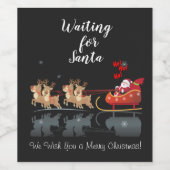 We wachten op Santa Ho! Ho! Ho! Winter Holiday Wijn Etiket (Enkel label)