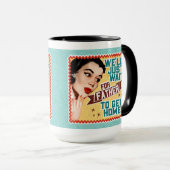 We wachten op vader - Retro huisvrouw Mok (Voorkant rechts)